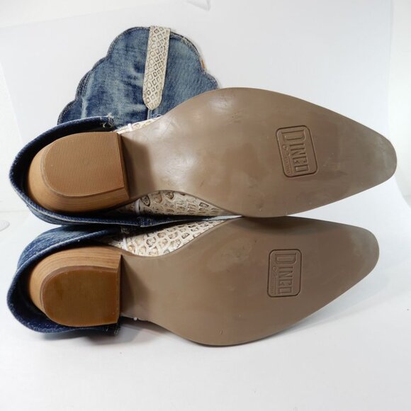DINGO Shabby Western Tall Boots Size 10 Denim Blue Lizard Leather NEW - Picture 16 of 16